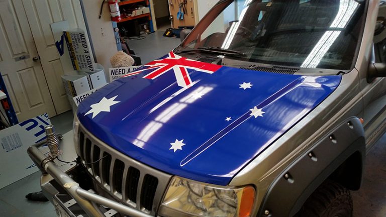 Bonnet Wrap Australian Flag Perth Graphics Centre